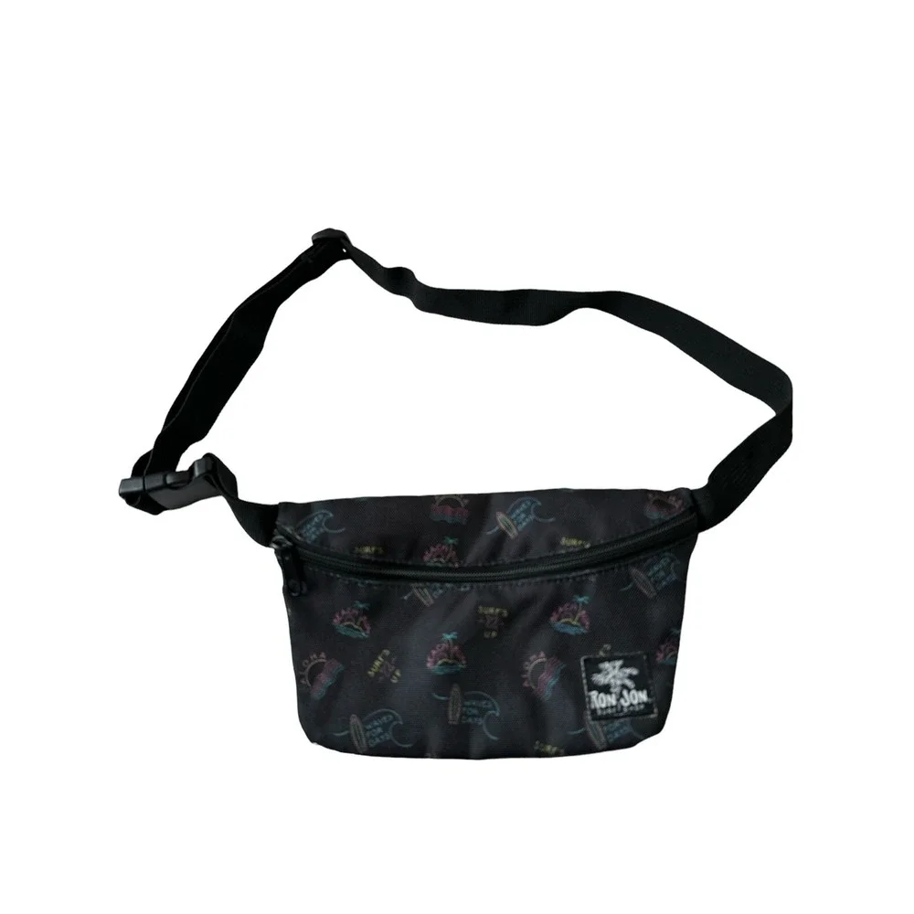Ron Jon Surf Shop Black With Beach Print Hits Waist Pack